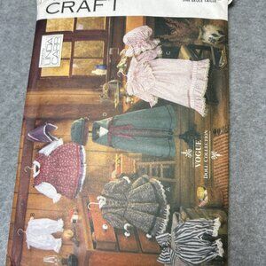 Vogue Craft 8337 Early American Doll Clothes Pattern Size 18" Doll Uncut 90s